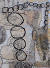 Eva Isaksen - Works on Canvas - Black Beads Falling